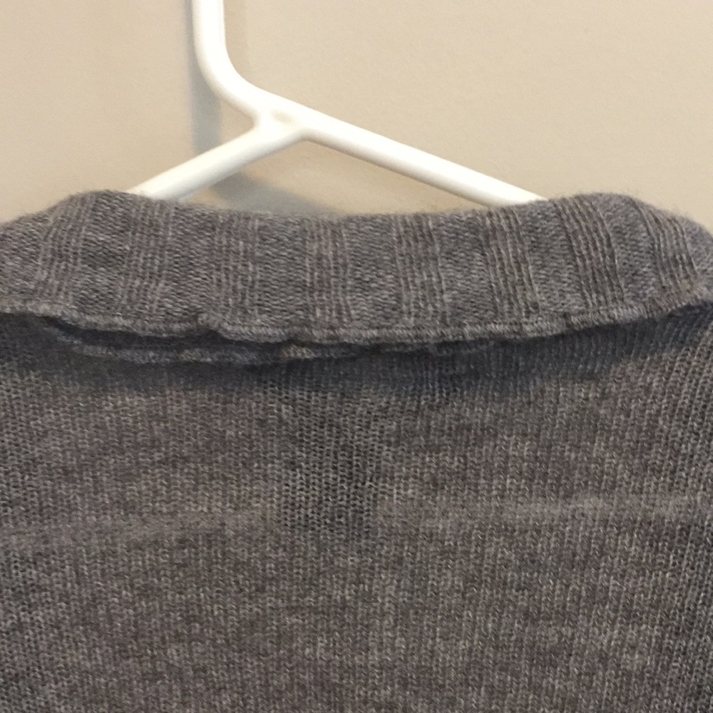 Pure Cashmere Grey Ruffled Cardigan - Picture 5 of 6